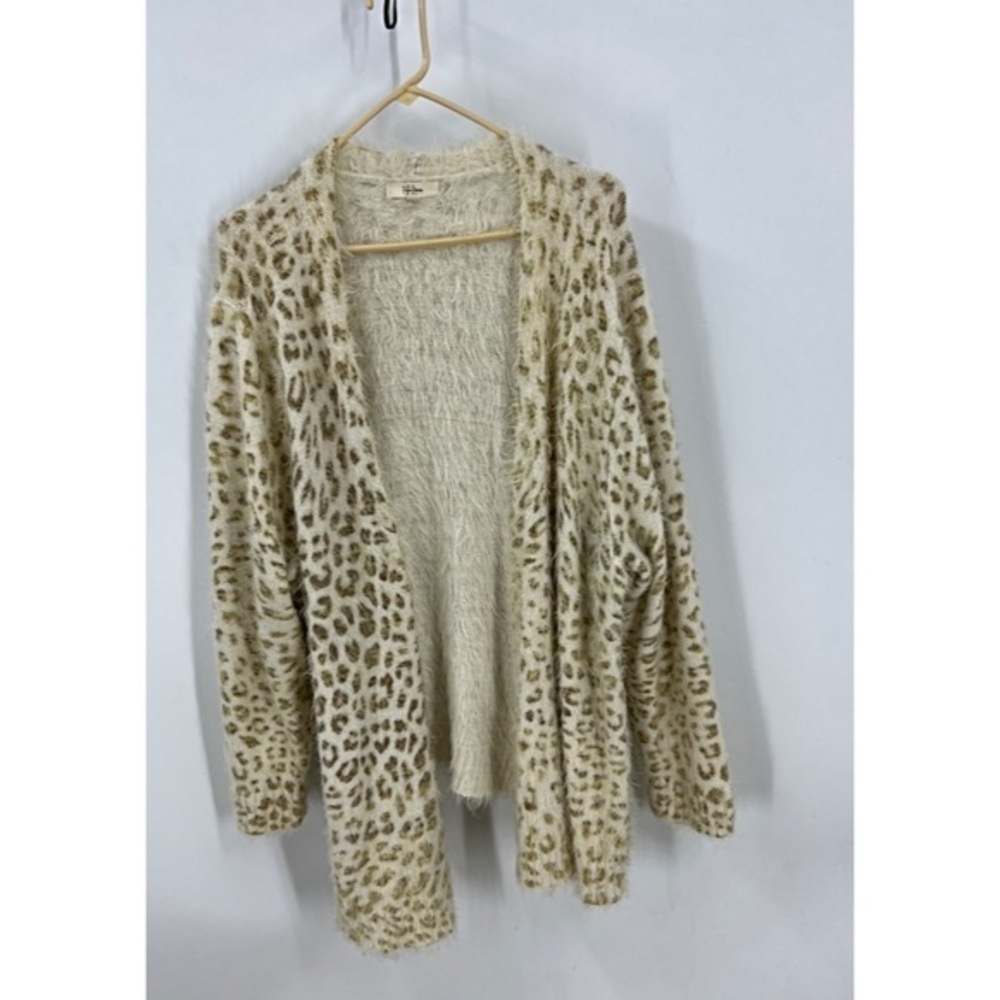 Peyton Primrose Eyelash Leopard Print Open Front … - image 1